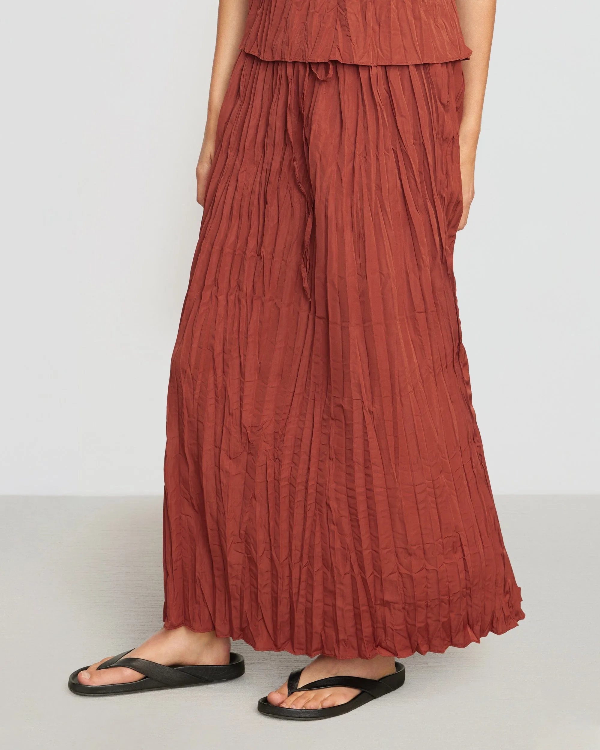 Ariel Tie-Front Crinkled Skirt