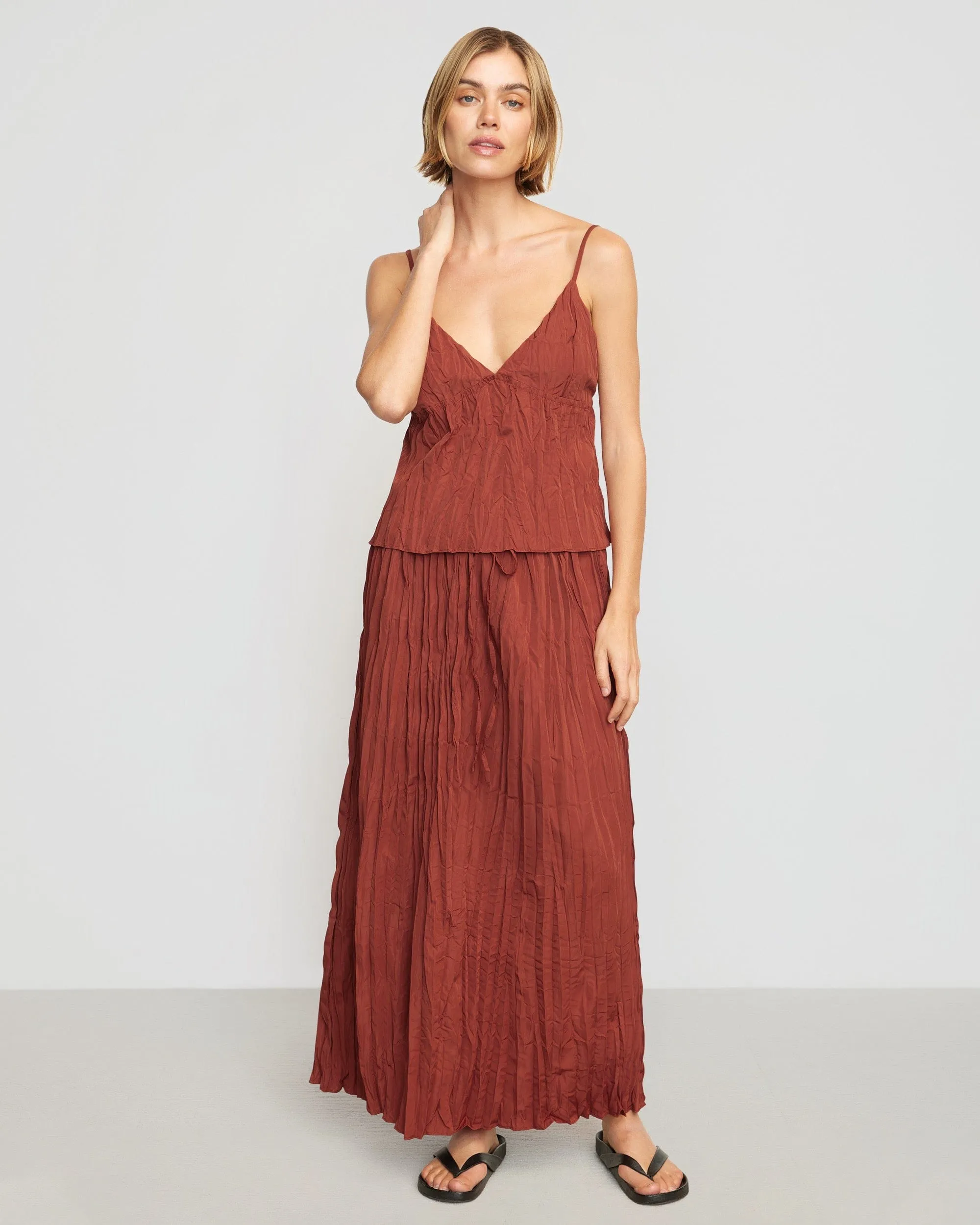Ariel Tie-Front Crinkled Skirt