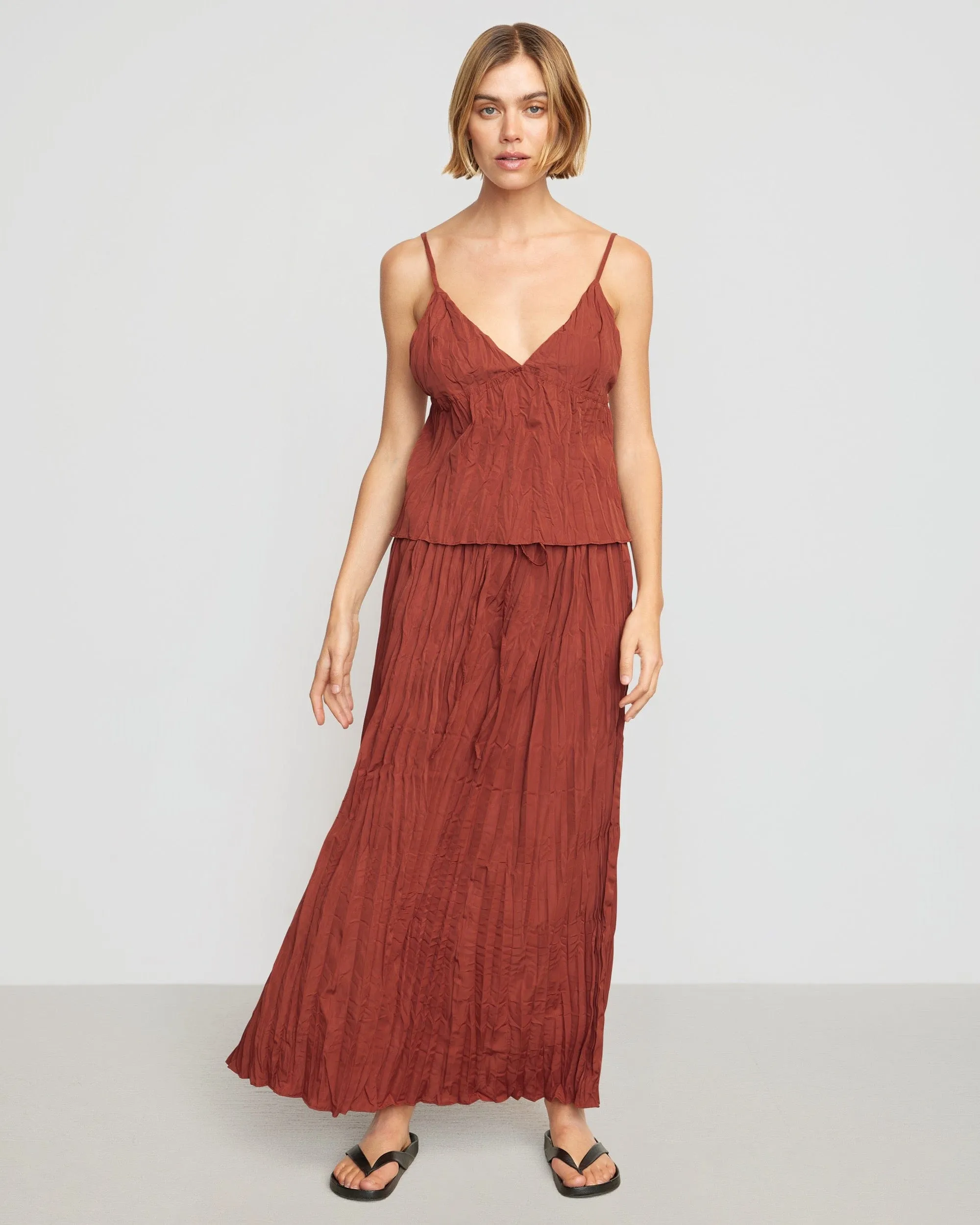 Ariel Tie-Front Crinkled Skirt