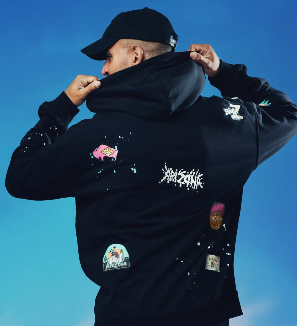 Black Paint Splatter Cotton Hoodie