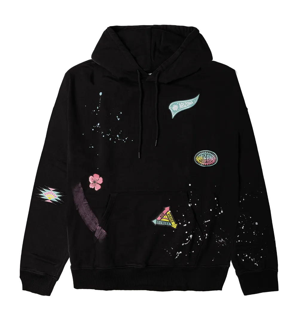 Black Paint Splatter Cotton Hoodie