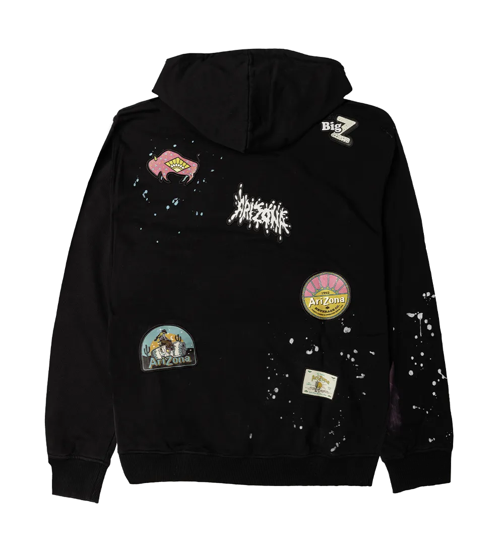 Black Paint Splatter Cotton Hoodie