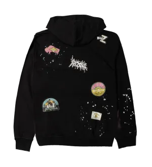 Black Paint Splatter Cotton Hoodie