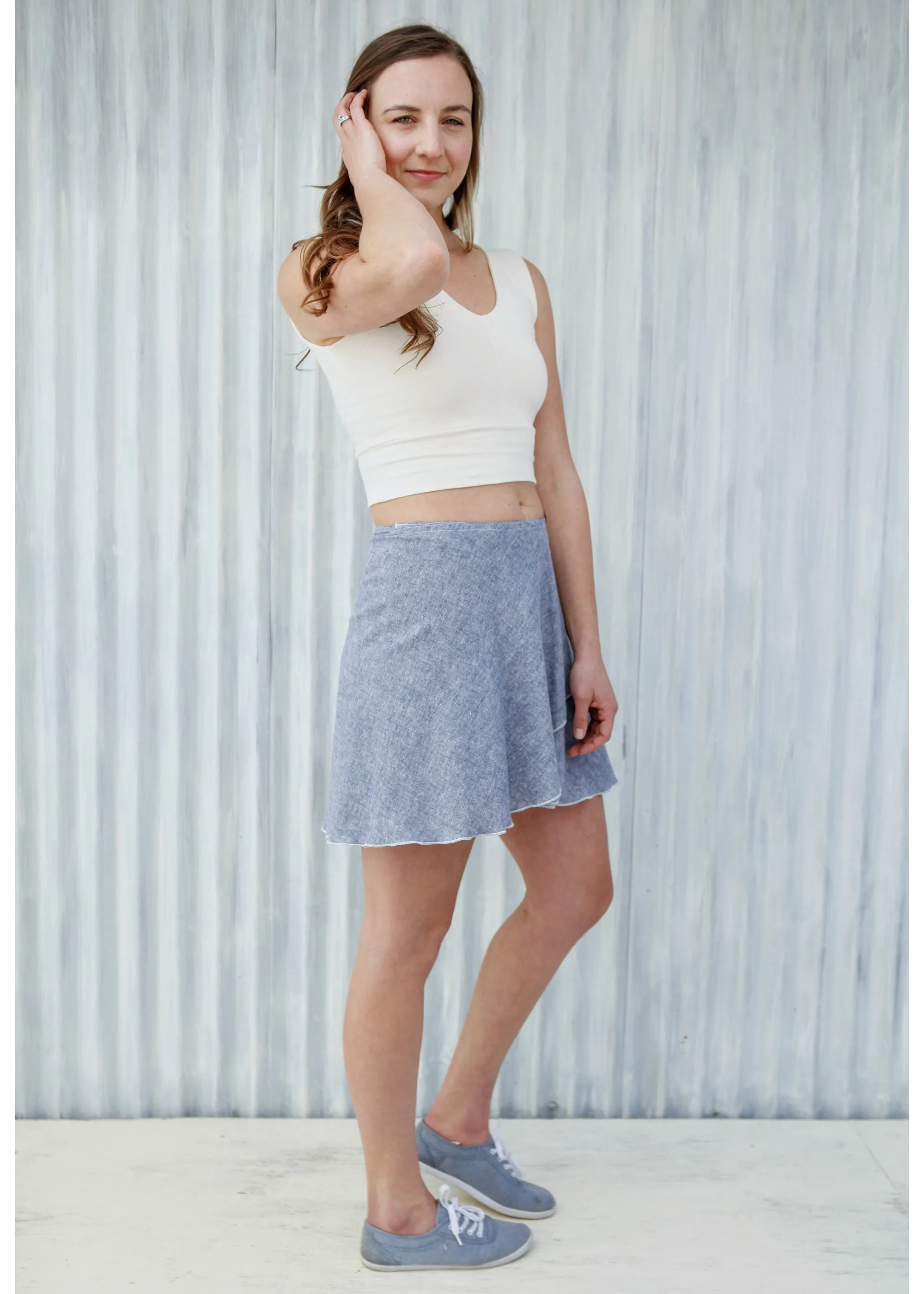 Blue Katie Wrap Skirt