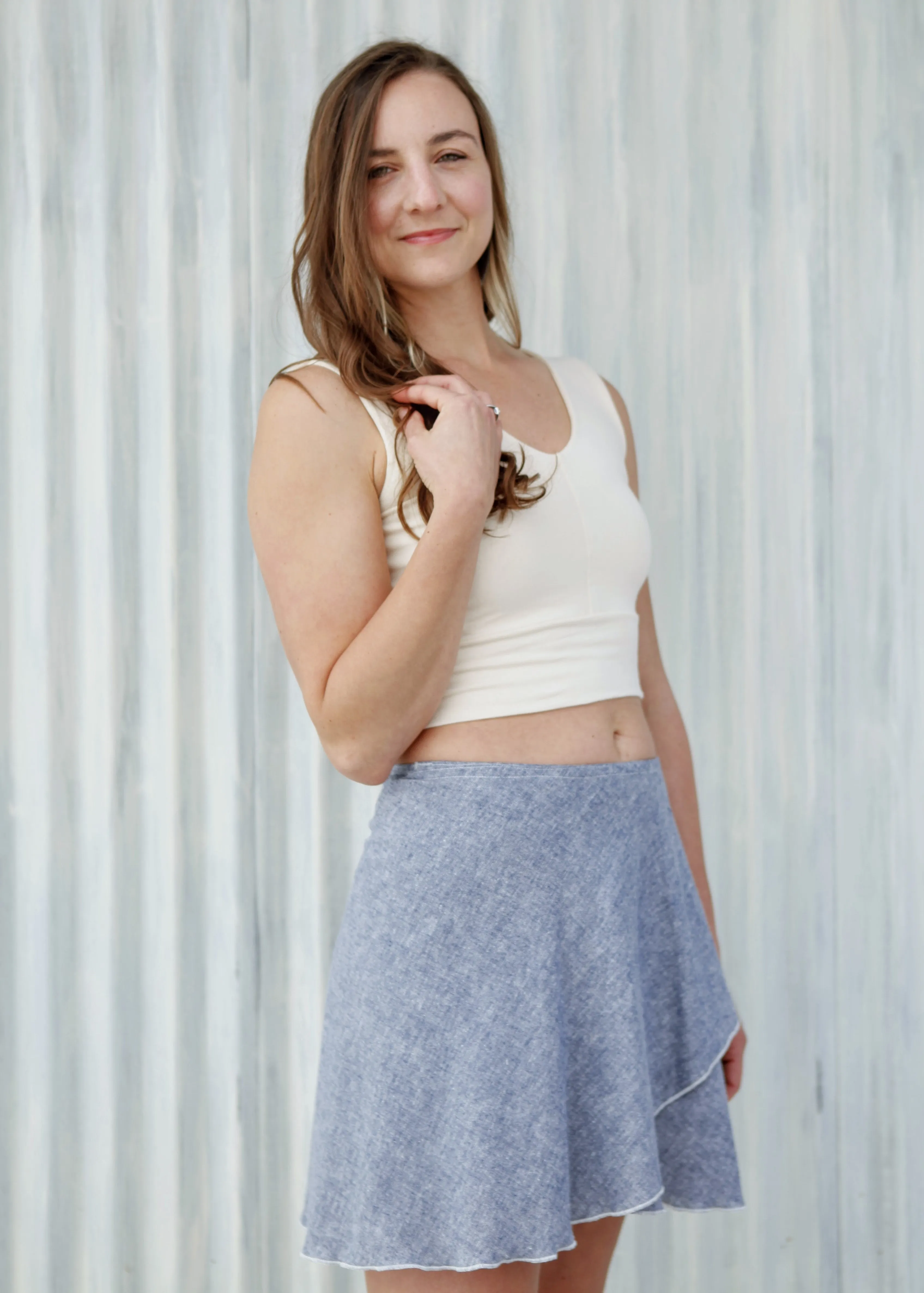 Blue Katie Wrap Skirt