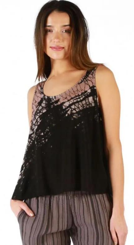 Crop Draped Tank with Tie Dye
