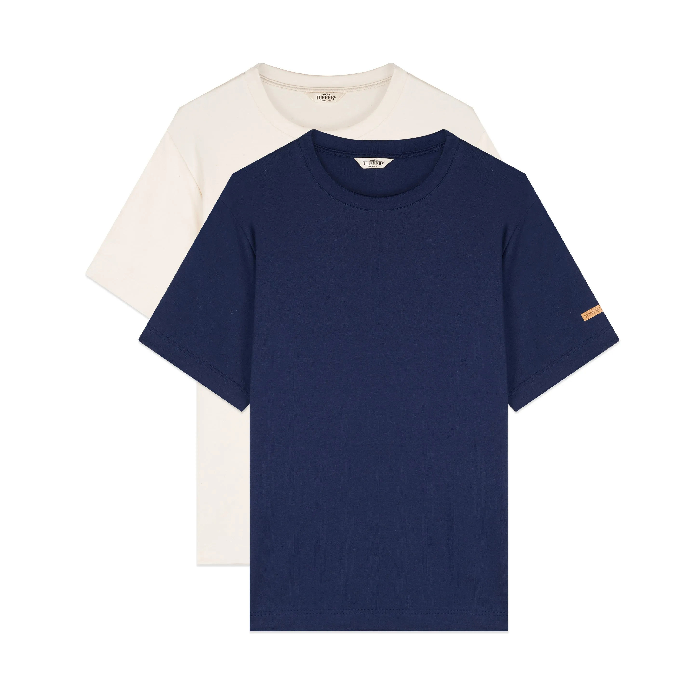 Deux T-shirts Homme Marine/Écru - Coffret Cadeau