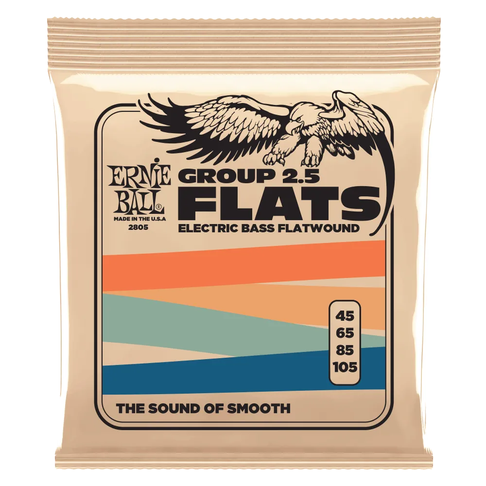 Ernie Ball 2805EB Flatwound Group 2.5 Electric Bass Strings 45-105