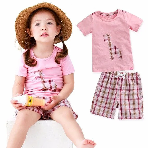 Giffy Pink Short Sleeve Tee & Shorts Set