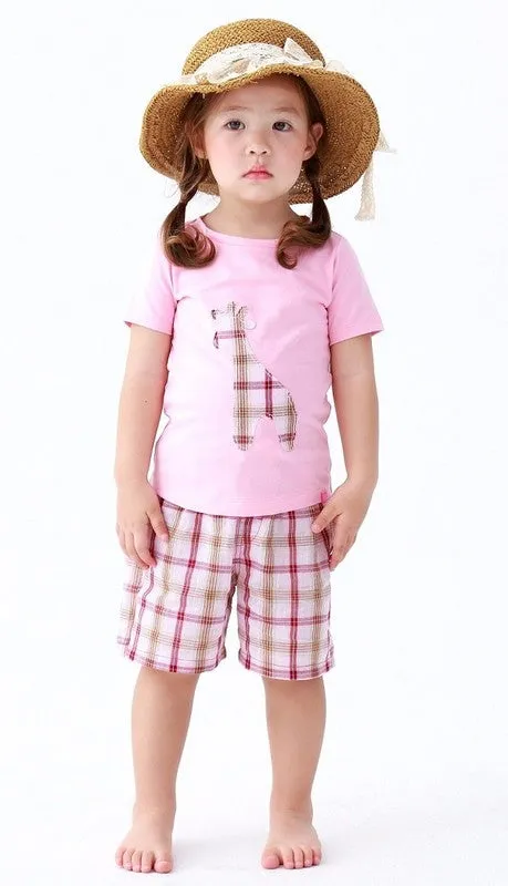 Giffy Pink Short Sleeve Tee & Shorts Set