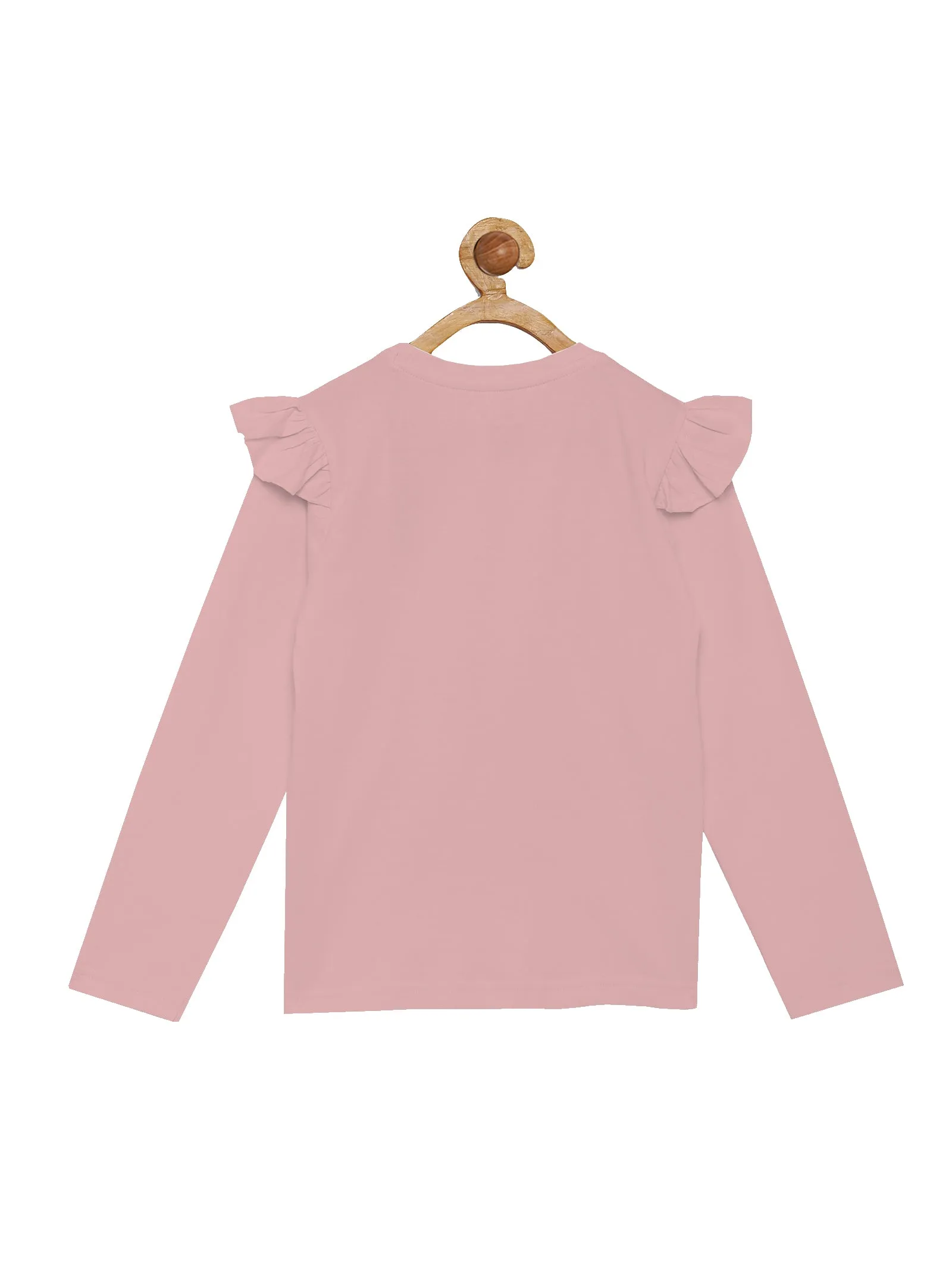 Girl's Printed Full Sleeve Tee & Solid Track Pant Set