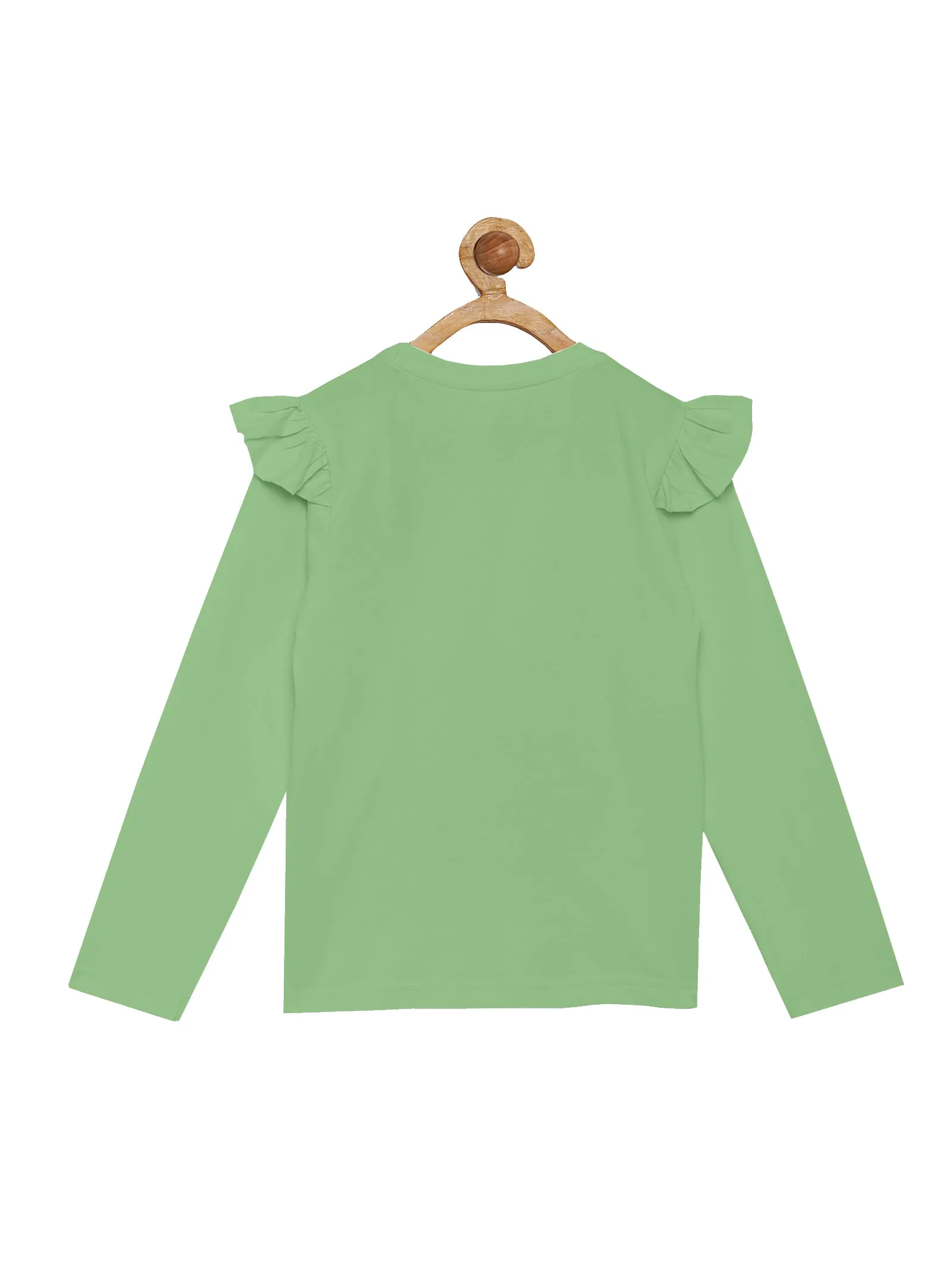 Girl's Printed Full Sleeve Tee & Solid Track Pant Set