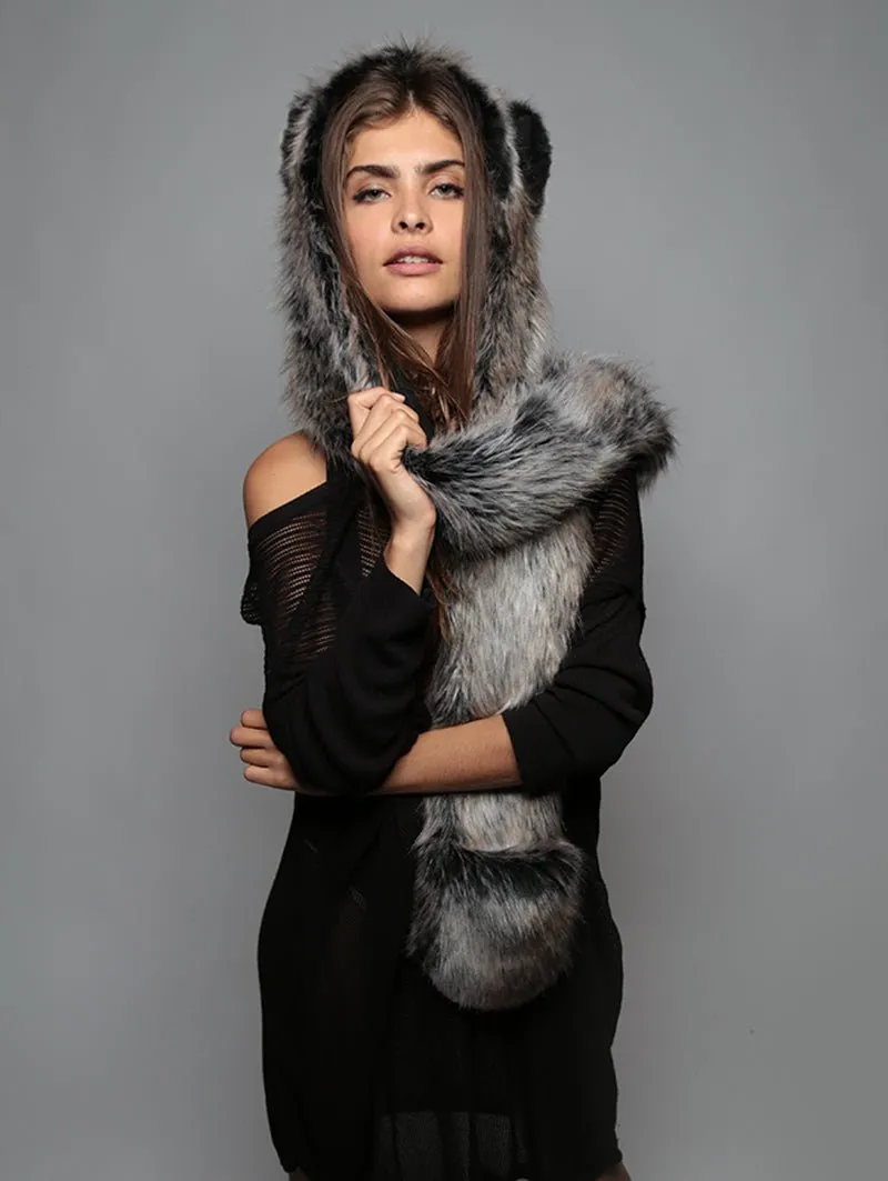 Grey Wolf Faux Fur Hood | Women's