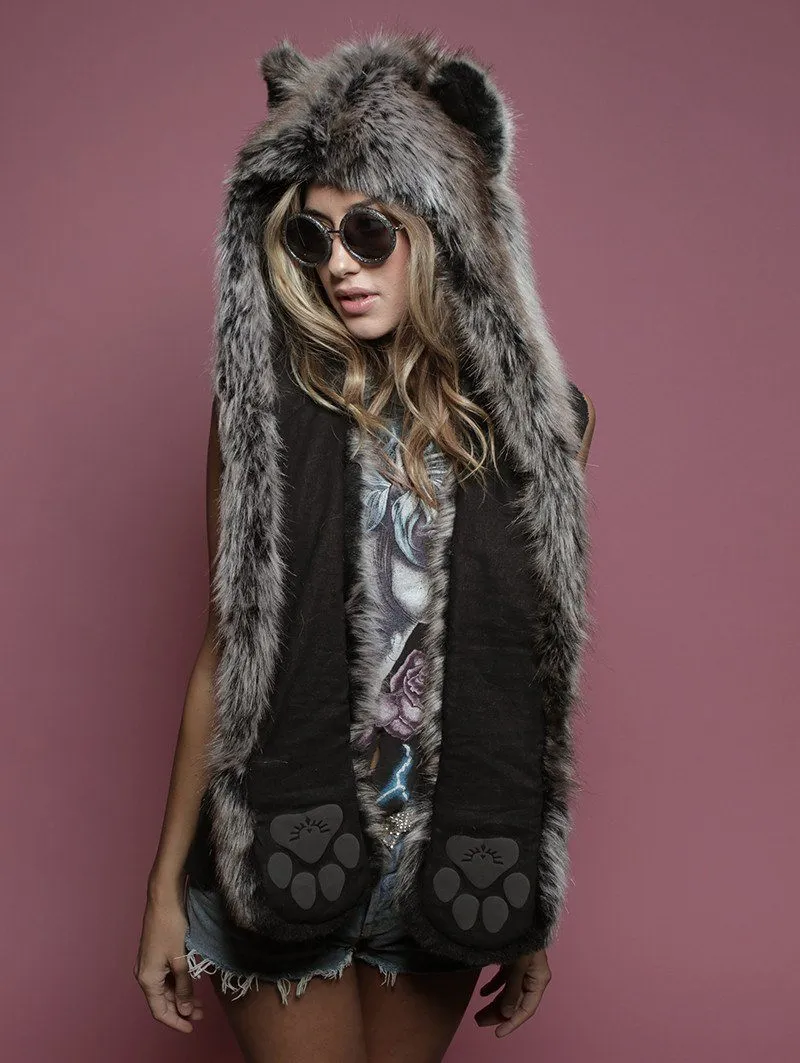 Grey Wolf Faux Fur Hood | Women's
