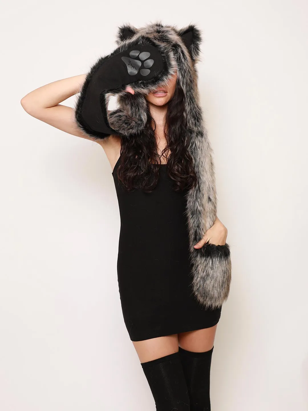 Grey Wolf Faux Fur Hood | Women's