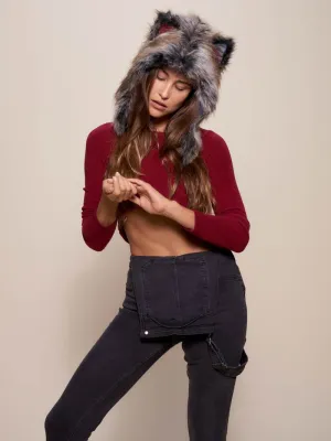 Grey Wolf SpiritHood Half Hood