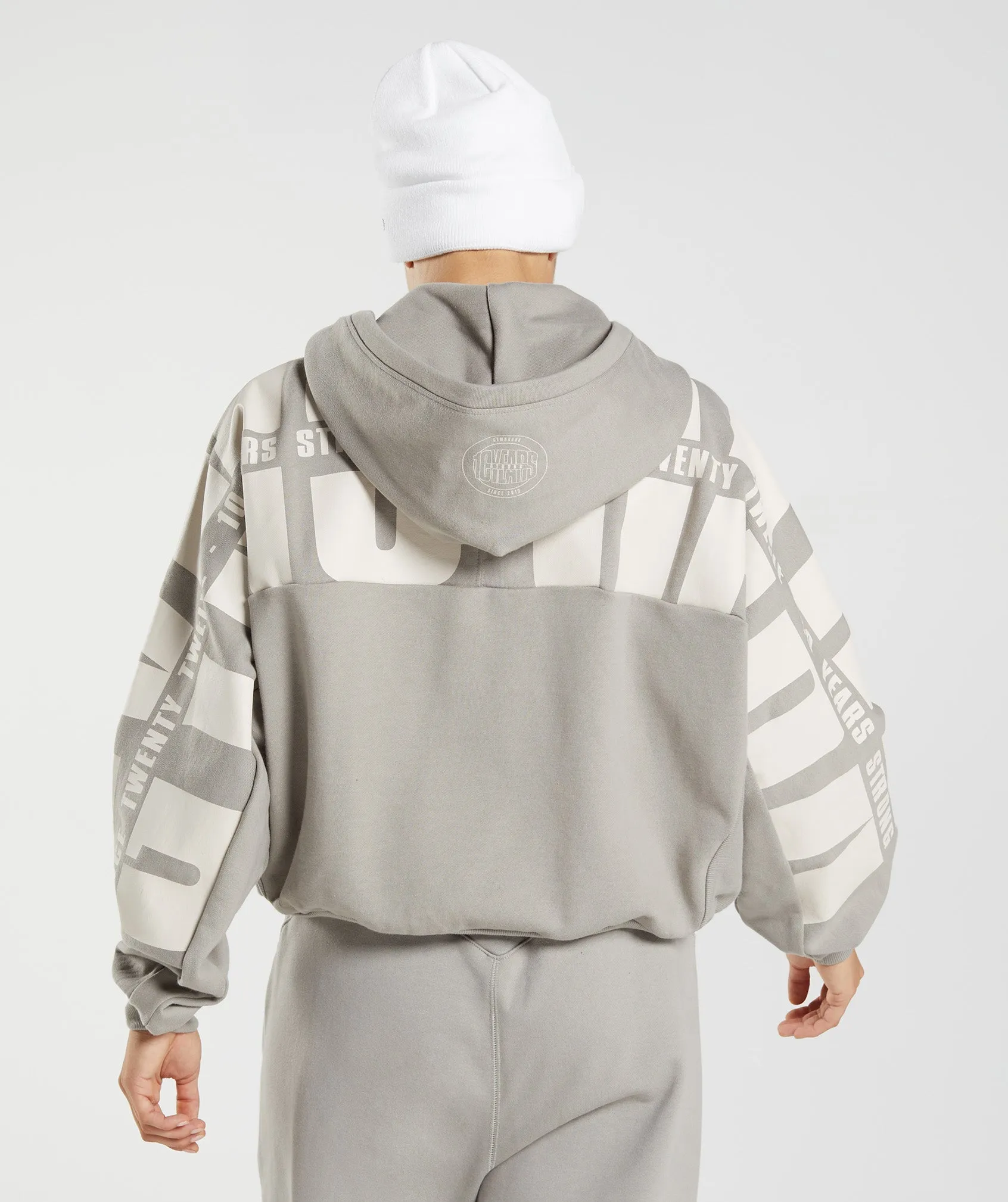 Gymshark GS10 Year Hoodie - Ecru Brown