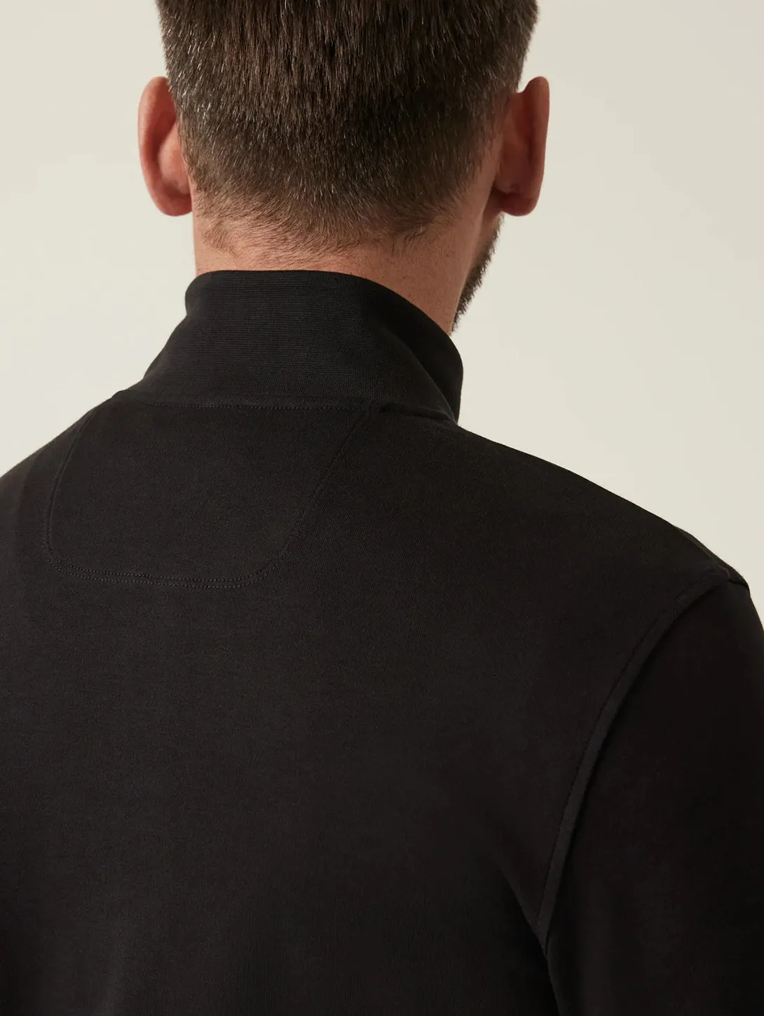 High Neck Zip Up - Black