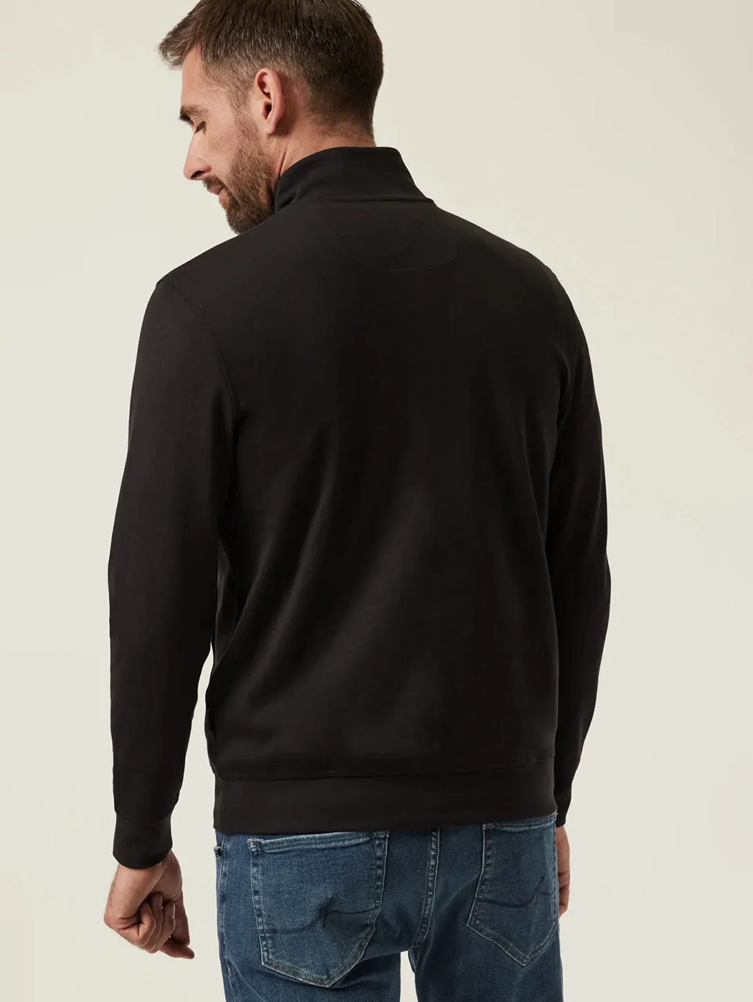 High Neck Zip Up - Black