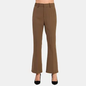 High-Waisted Flared Trousers (Mocha)