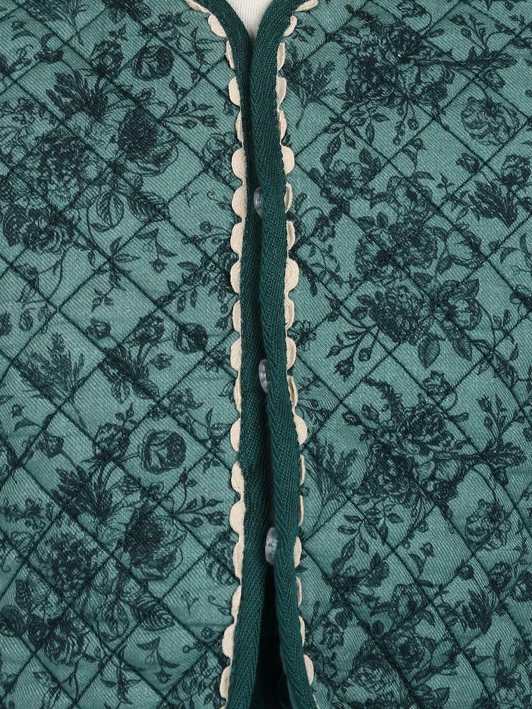 Laila Girls Sleeveless Casual Cotton Vest - Green Melange