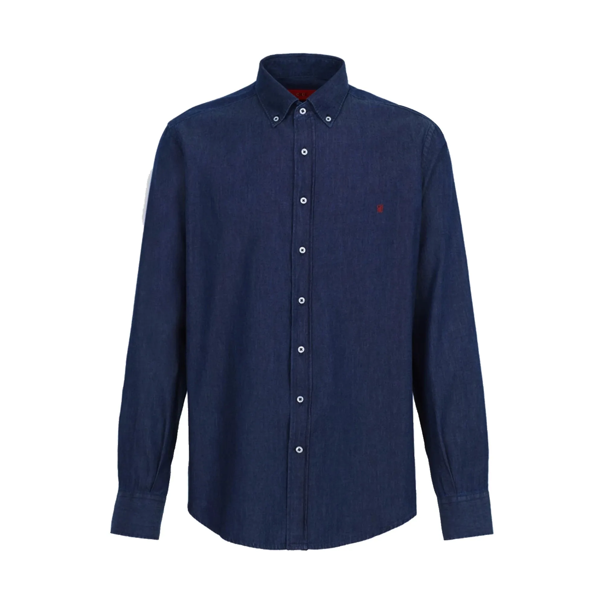Men's Denim Button-Down Long Sleeve Shirt
