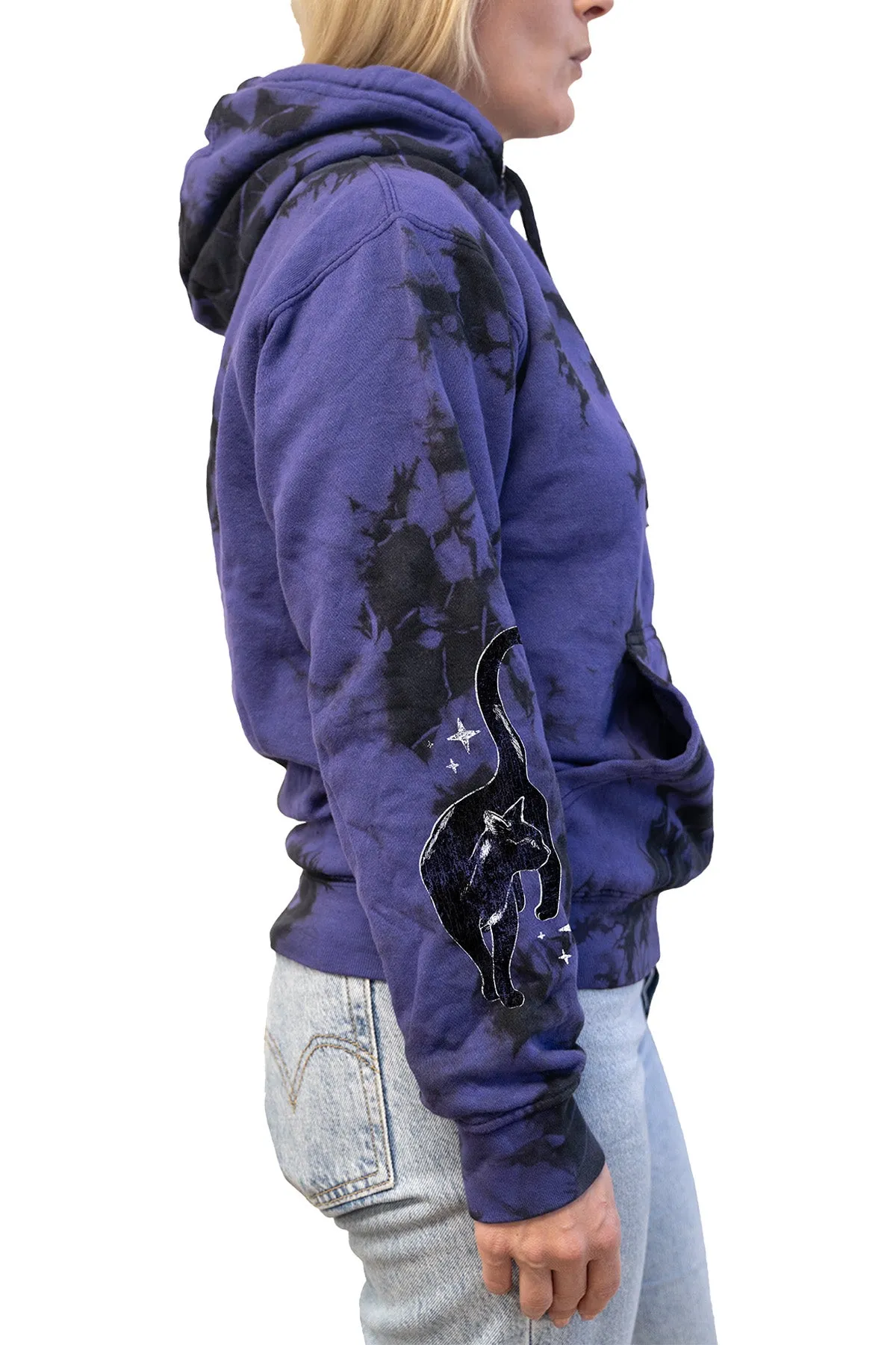 Out Of The Darkness Tie Dye Pullover Hoodie - Purple/Black