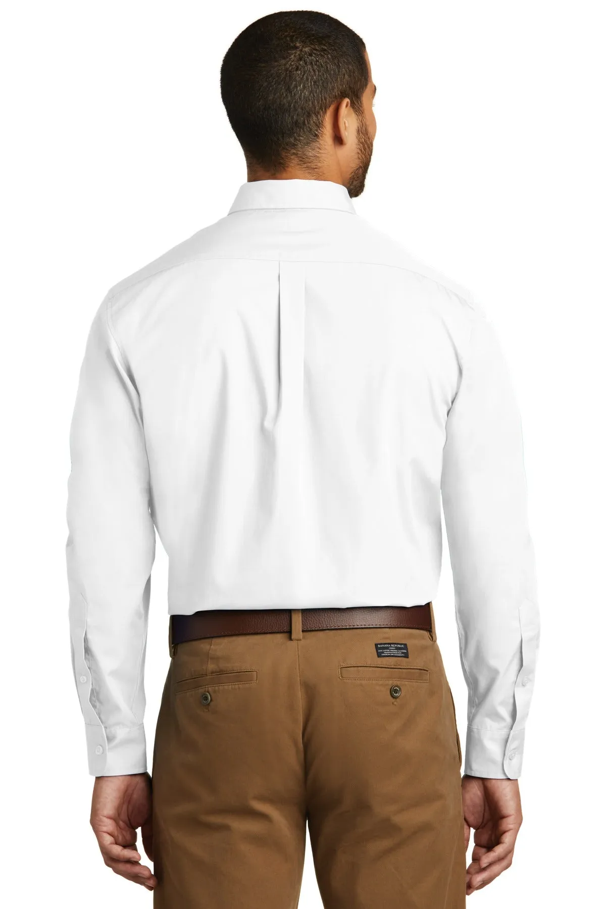 Port Authority Tall Carefree Poplin Shirt, White [CR Powered by Epiroc]