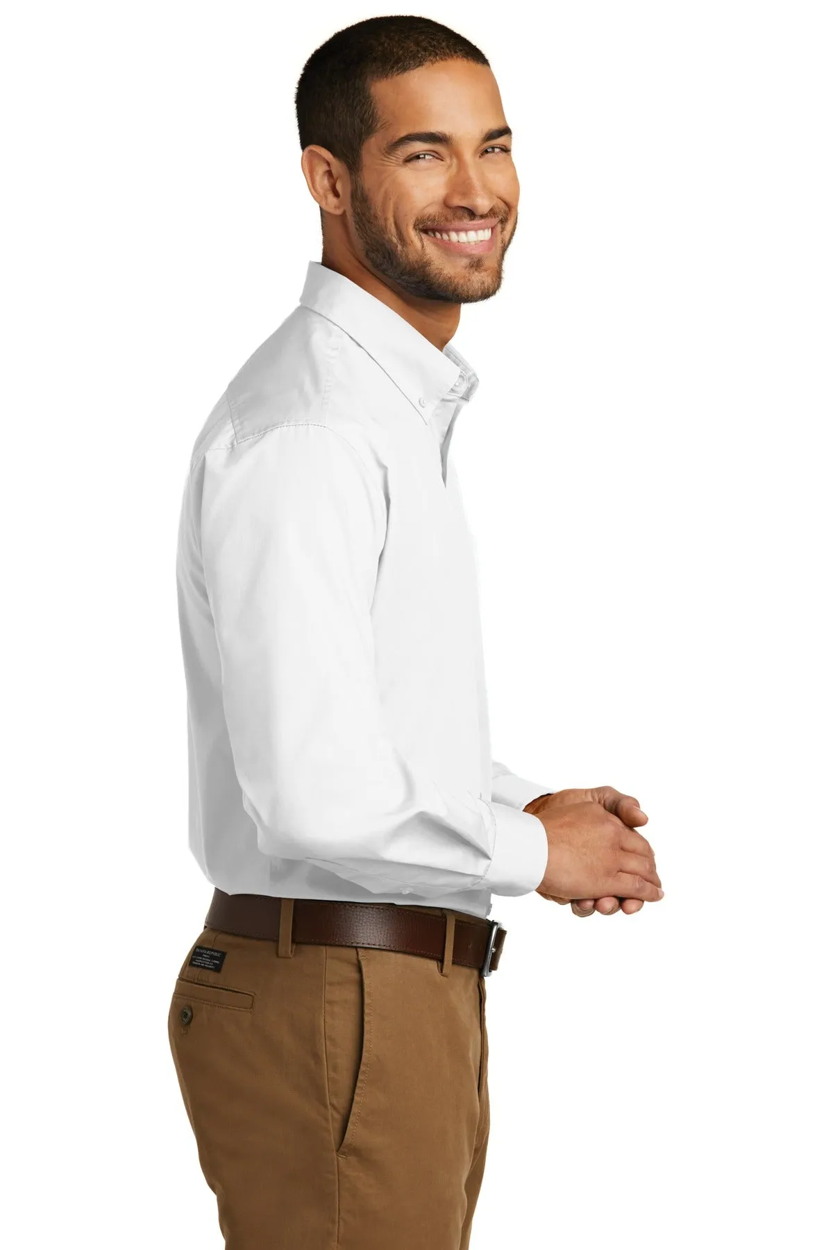Port Authority Tall Carefree Poplin Shirt, White [CR Powered by Epiroc]