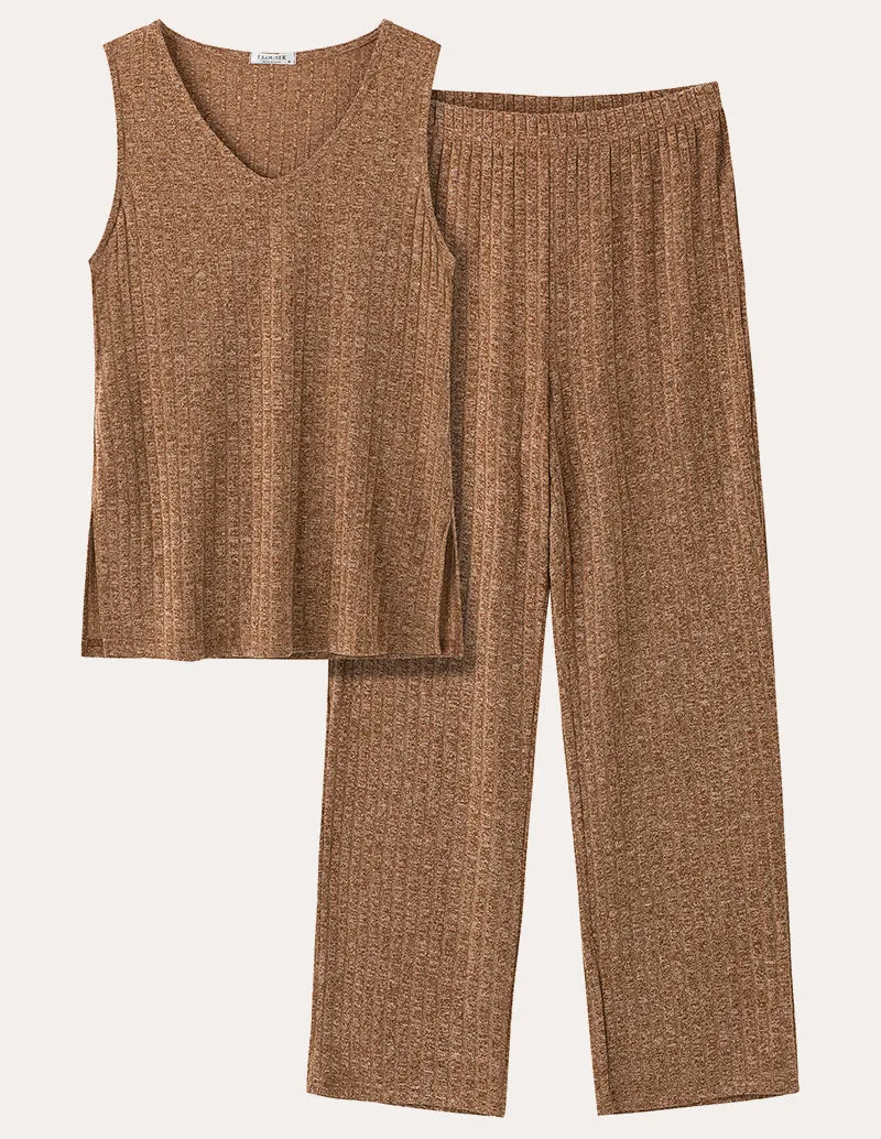 Ribbed Knit 2-Piece Casual Set (US Only)