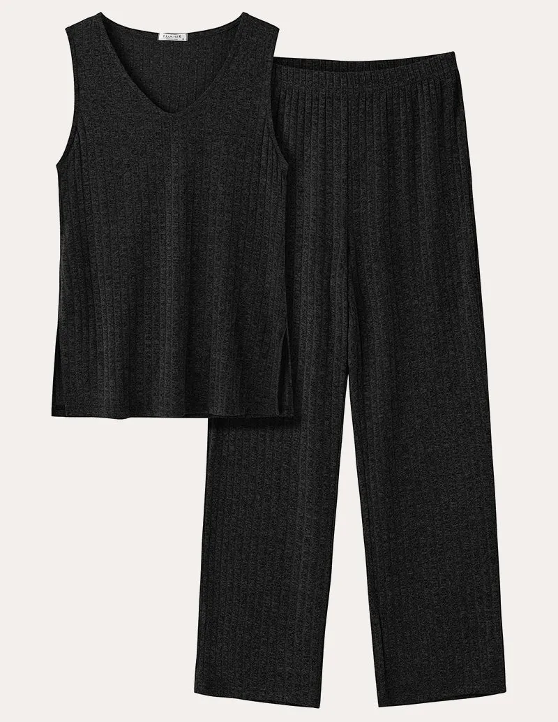 Ribbed Knit 2-Piece Casual Set (US Only)
