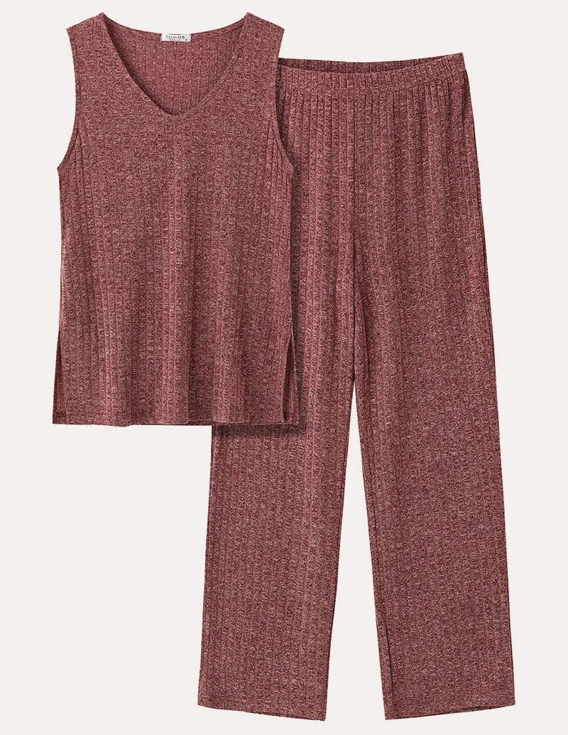 Ribbed Knit 2-Piece Casual Set (US Only)