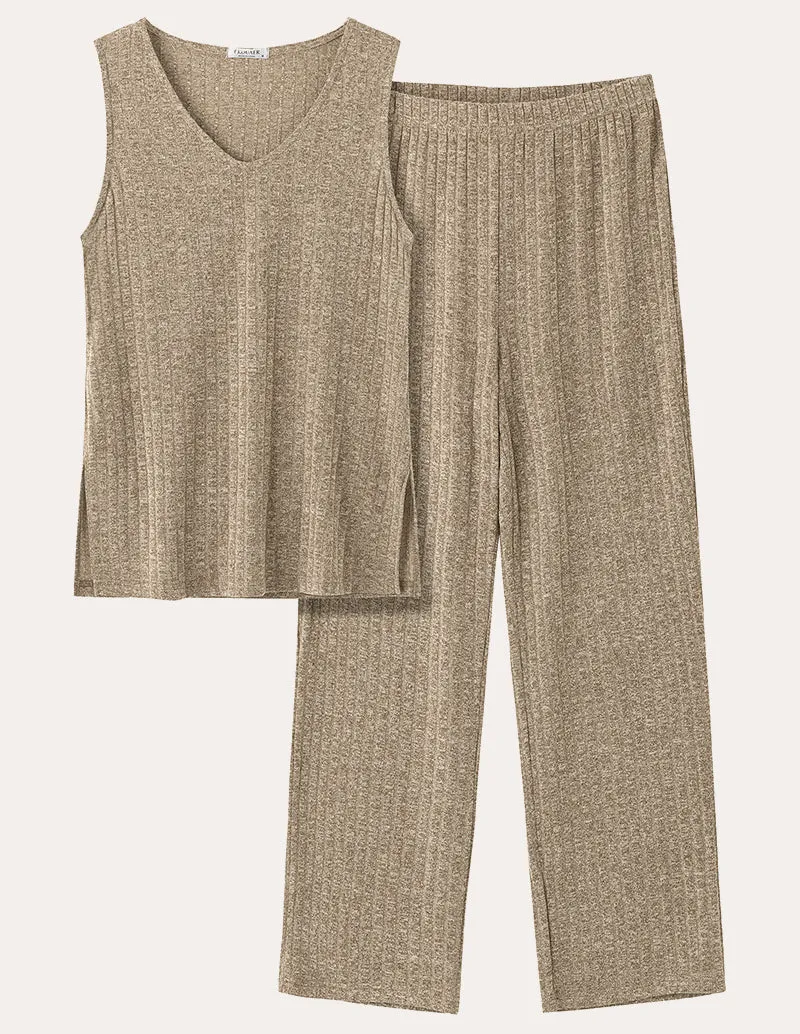 Ribbed Knit 2-Piece Casual Set (US Only)