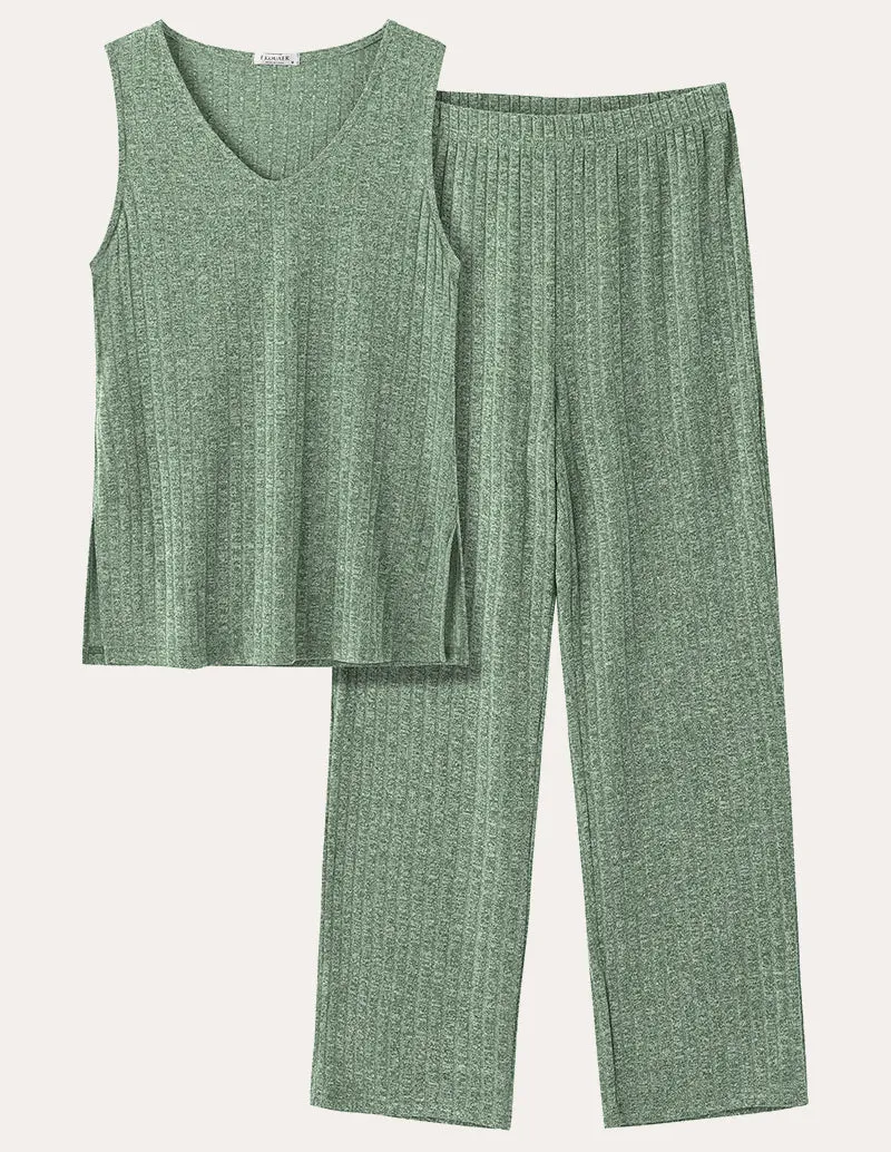 Ribbed Knit 2-Piece Casual Set (US Only)