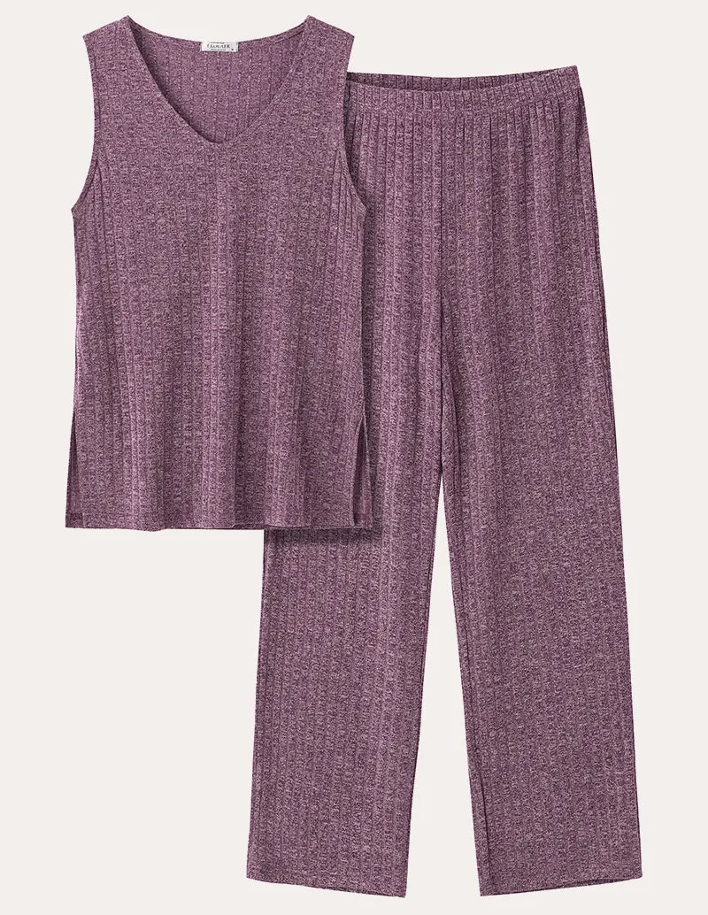 Ribbed Knit 2-Piece Casual Set (US Only)