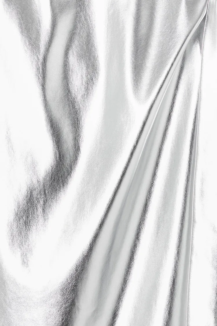 Silver Vegan Leather Jaspre Skirt