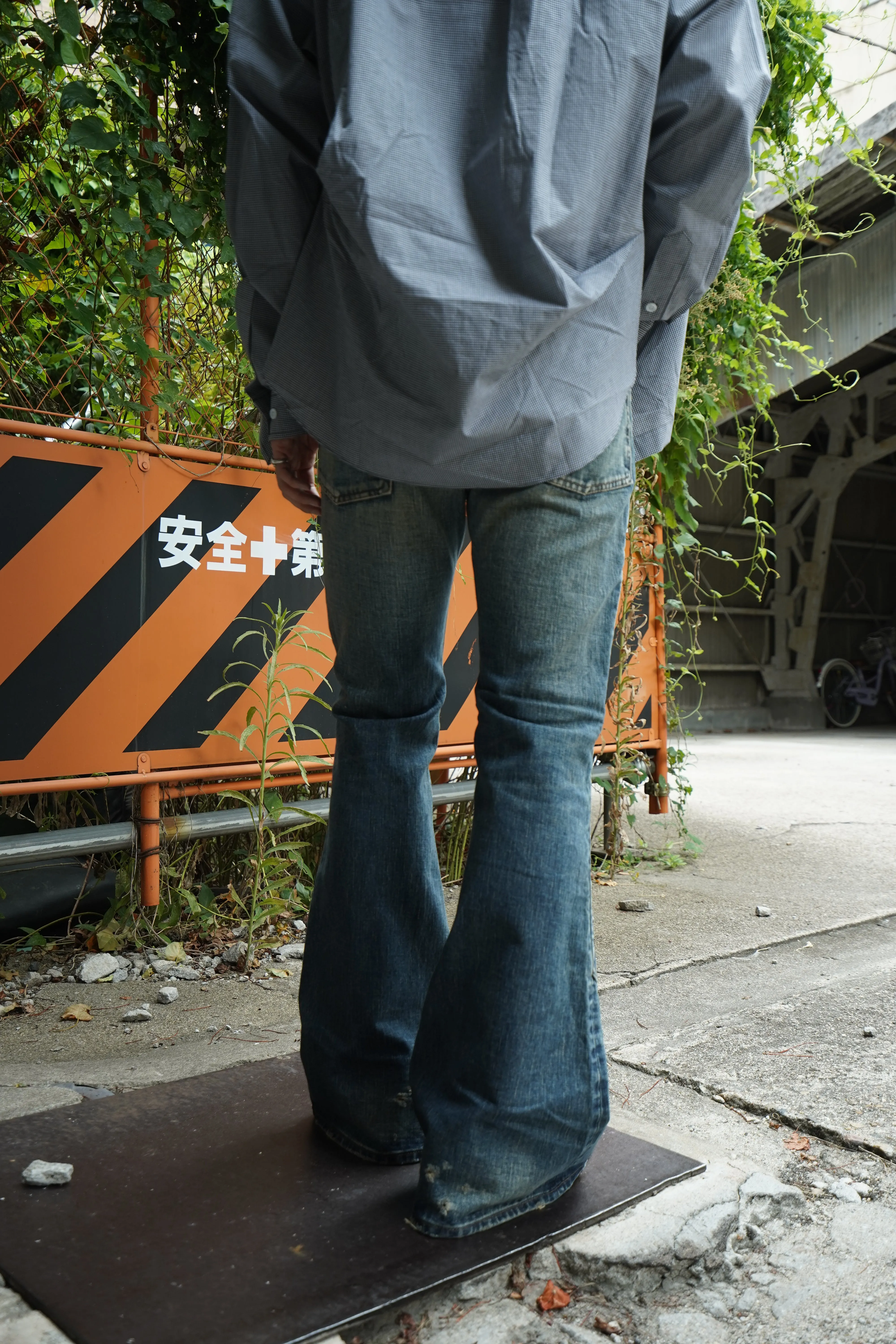 SUGARHILL FADED MODERN WESTERN FLARED TROUSERS (FADED INDIGO)