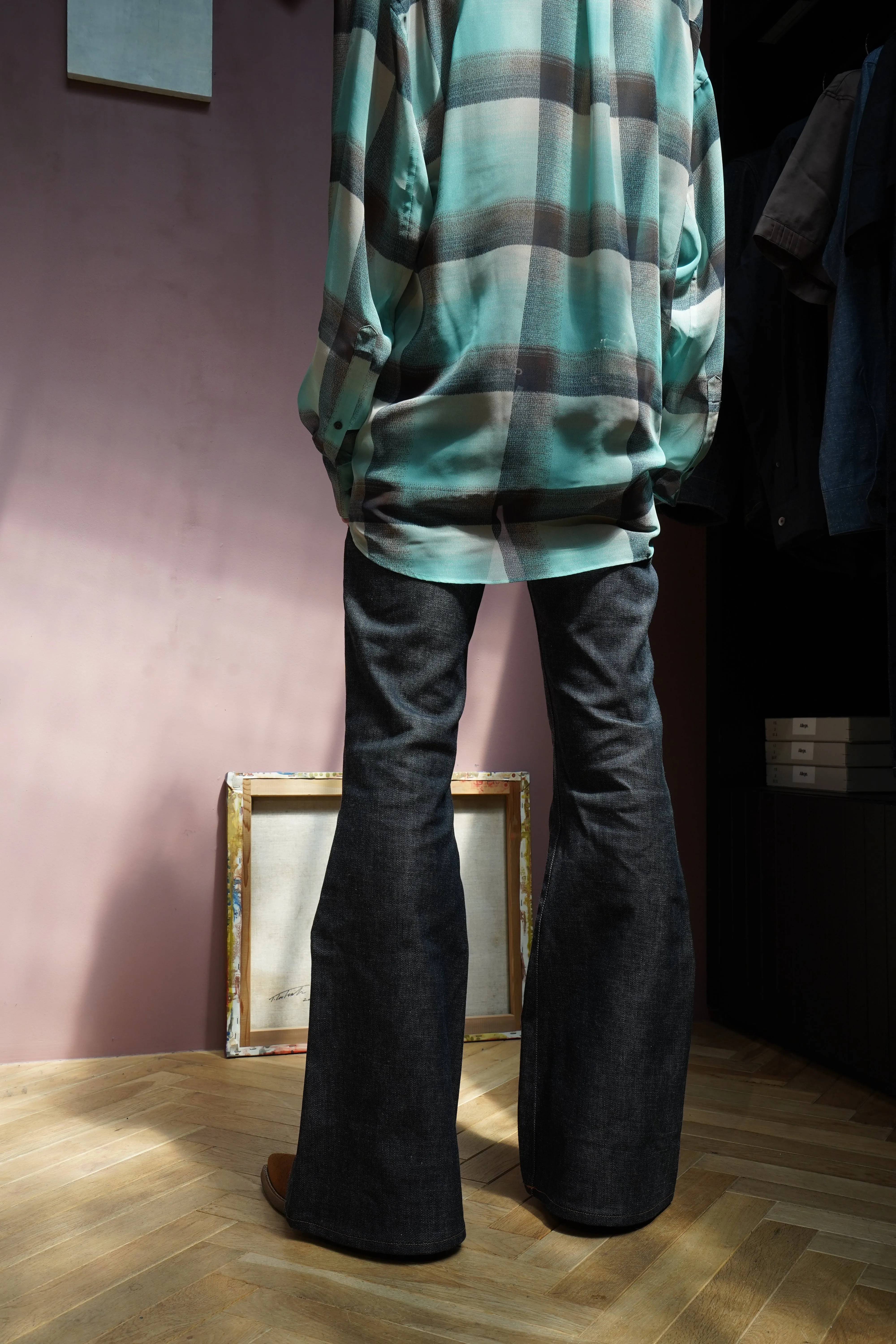 SUGARHILL MODERN WESTERN DENIM FLARED TROUSERS