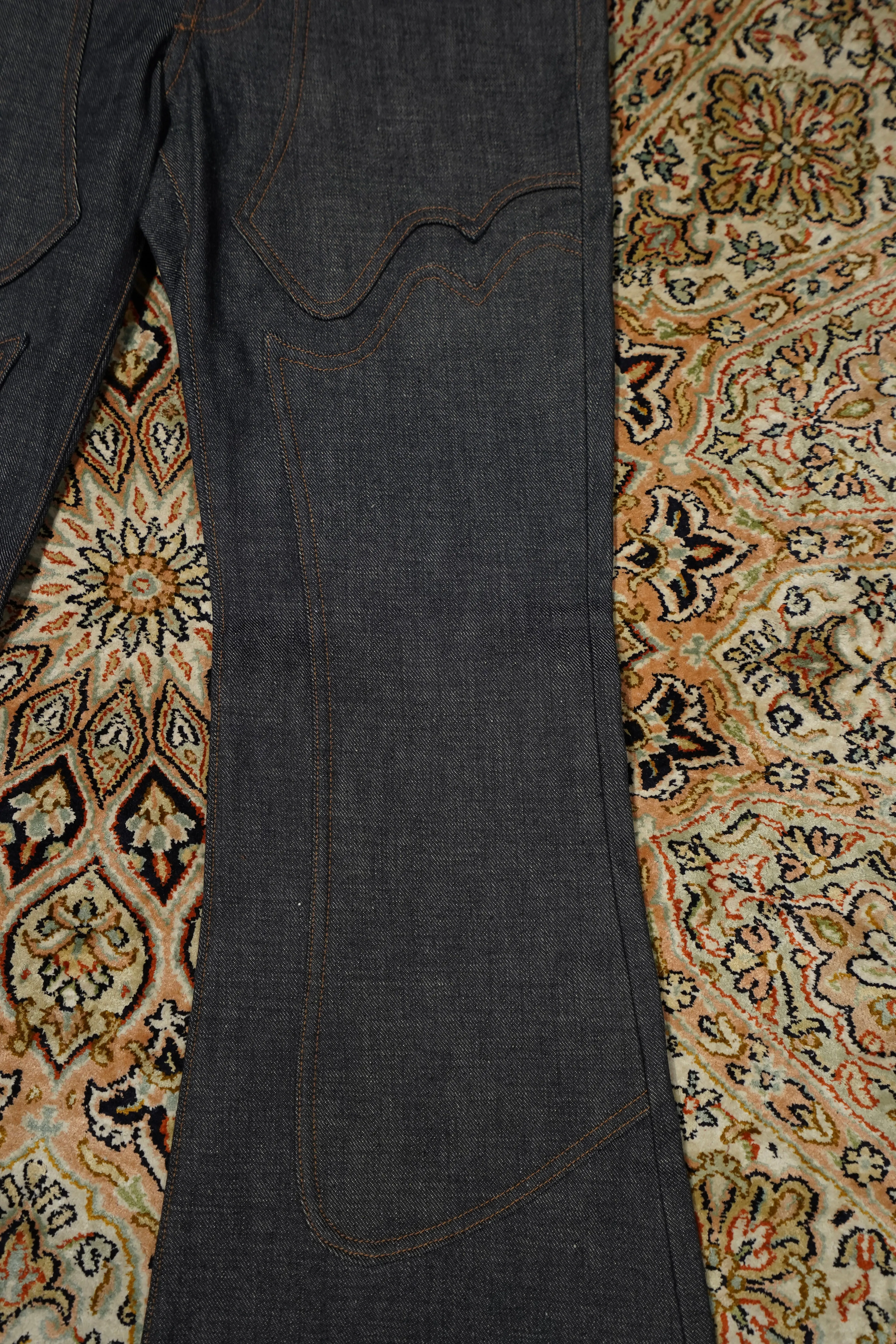 SUGARHILL MODERN WESTERN DENIM FLARED TROUSERS