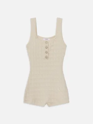 The Cable Knit Playsuit -- Cream