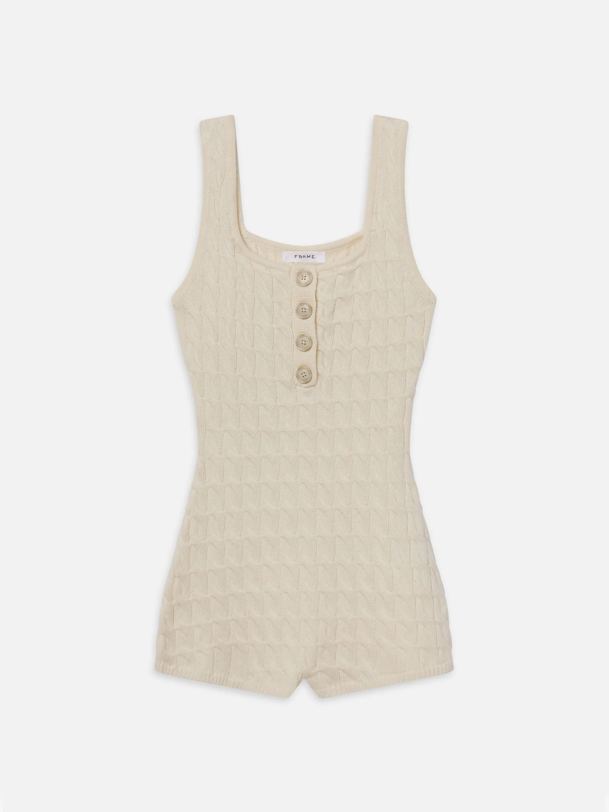 The Cable Knit Playsuit -- Cream