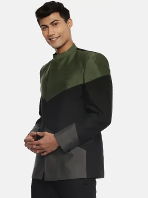 Tri Color Silk Bandhgala - MMJ088
