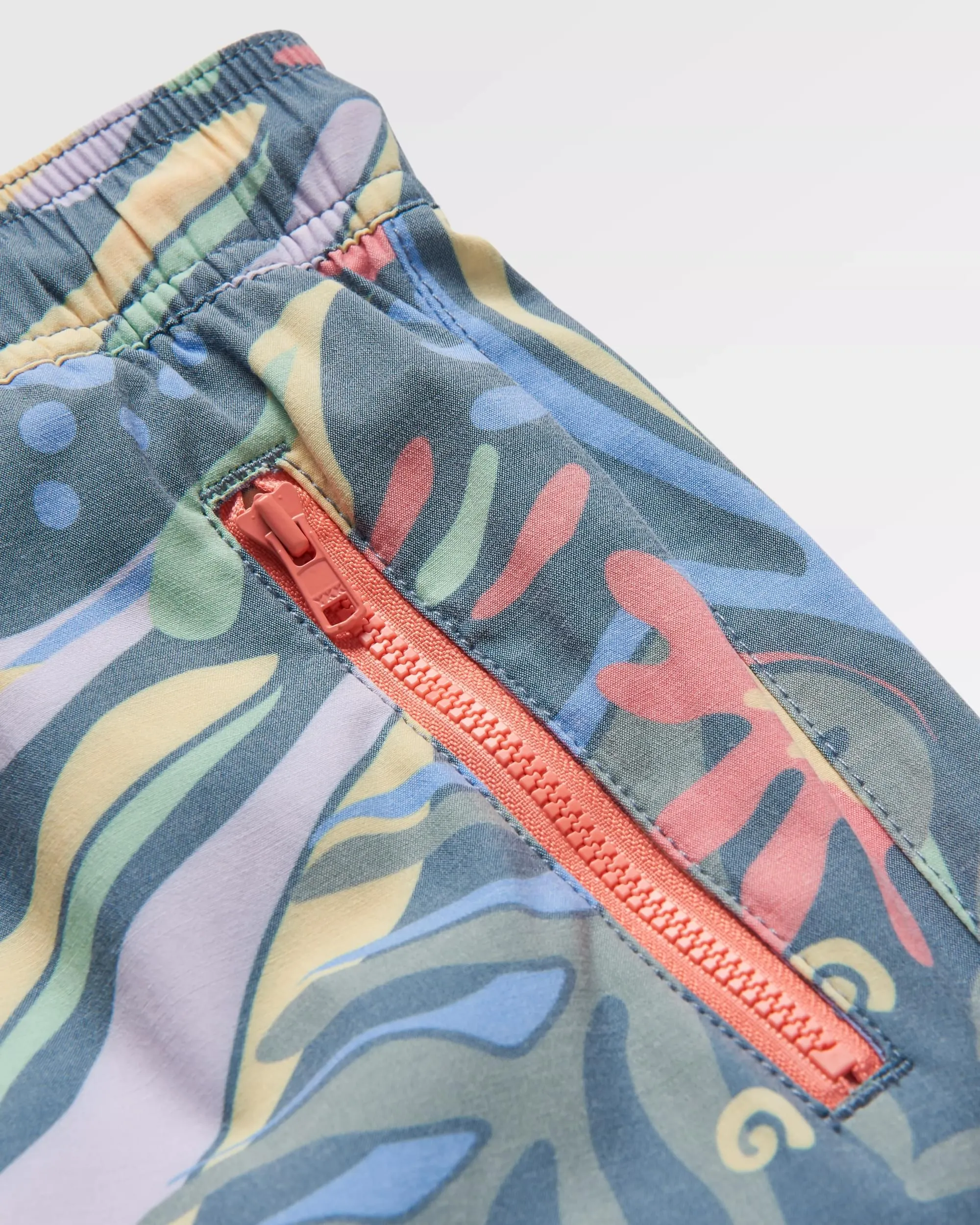 Way Out All Purpose Short - Abstract Seaweed Tidal Blue