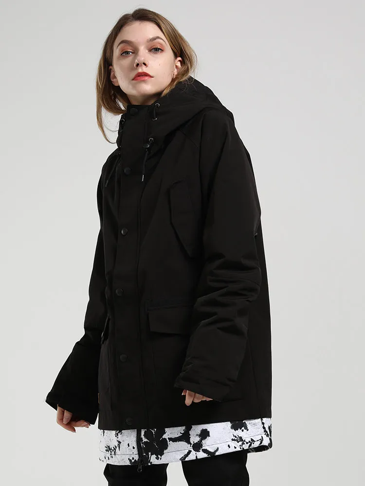 Women's Winter New Ladies Black Ski Suit Single And Double Board Waterproof Wear-Resistant Warm Ski Suit