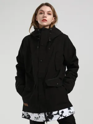 Women's Winter New Ladies Black Ski Suit Single And Double Board Waterproof Wear-Resistant Warm Ski Suit