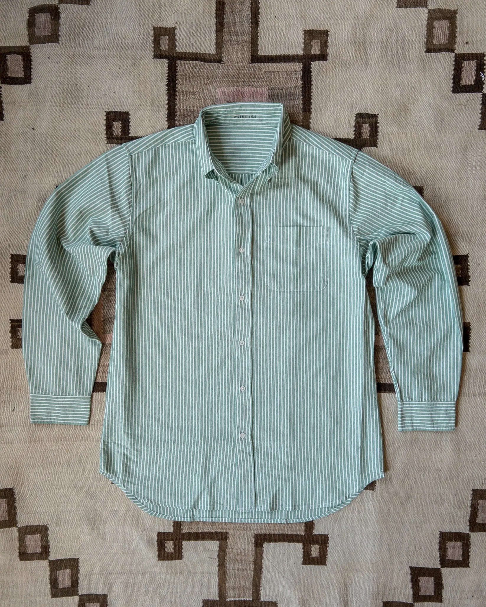 Wythe Oxford Cloth Button Down - Evergreen Stripe